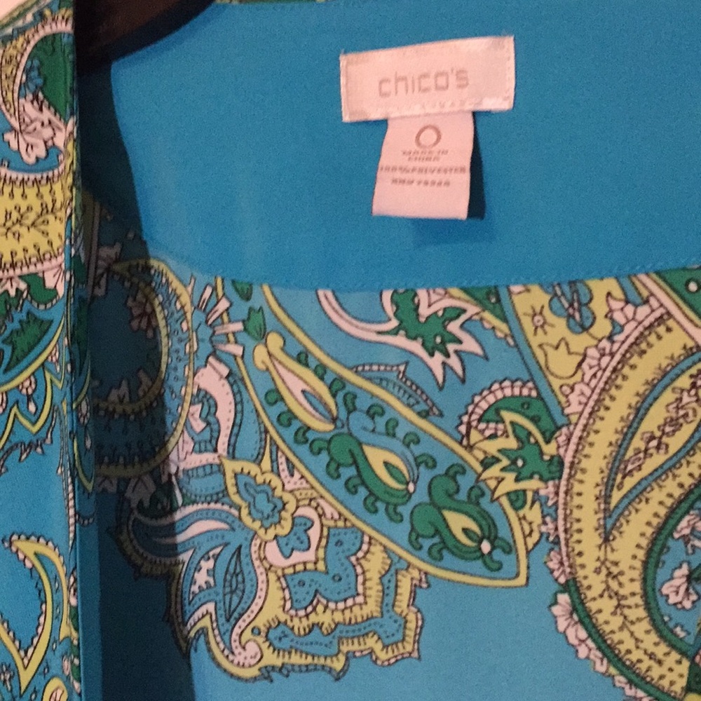 Chico’s Aqua Jacket and Tank Size M - Picture 5 of 7
